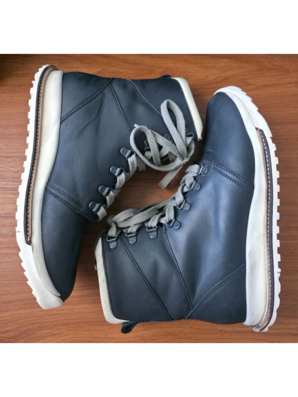 Rick Owens x Hood Rubber Co LACE UP DIRT GRAFTON Black Leather Boots Sz EU39/US6 - Picture 5 of 13
